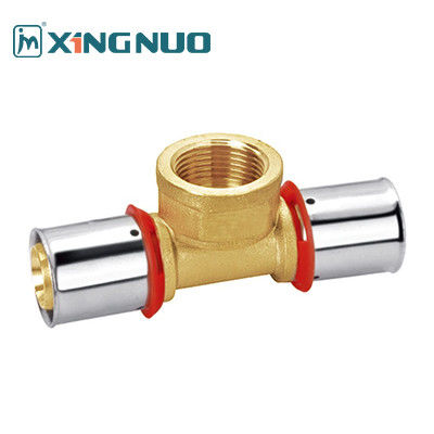 150 PSI Messing-Kompressions-Tee-Fitting für die Industriepresse PEX-Fitting 16-32mm weibliche Schnur Tee-Brass-Pex-Rohr-Fittings