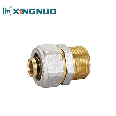 Druckchromplattierte Messingweibliche PEX-Komprimierungsanlage 16-32MM PEX-Fittings Messingmännliche Steckdose PEX-Anlage